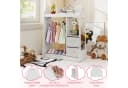 KOMFOTTEU Kinderkleiderschrank Rosa/Weiß mit Spiegel & Kleiderstange Bild 1