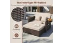 KOMFOTTEU Loungebett 2-Sitzer Gartensofa mit Liegefunktion Braun Bild 3