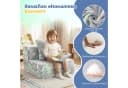 KOMFOTTEU Kindersofa 3-in-1 Schlafsofa Grau Bunt Flanell Bild 1
