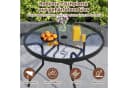 KOMFOTTEU Gartentisch Schwarz mit Schirmloch und gehärteter Glasplatte Bild 5