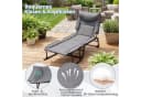 COSTWAY Gartenliege 3-in-1 Klappbett Grau/Schwarz verstellbar Bild 1