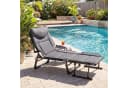 COSTWAY Gartenliege 3-in-1 Klappbett Grau/Schwarz verstellbar Bild 2
