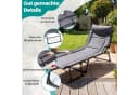 COSTWAY Gartenliege 3-in-1 Klappbett Grau/Schwarz verstellbar Bild 4