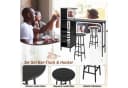 COSTWAY Bartisch 3-tlg. mit Hockern, Weinregal & Halterungen Bild 4