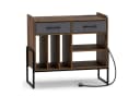 COSTWAY Sideboard Braun mit Plattenspieler-Tisch und Steckdosen Bild 2