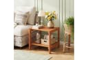COSTWAY Gartentisch Beistelltisch Holz wetterfest Beige Bild 1