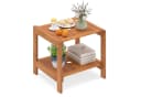 COSTWAY Gartentisch Beistelltisch Holz wetterfest Beige Bild 2