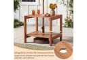COSTWAY Gartentisch Beistelltisch Holz wetterfest Beige Bild 5