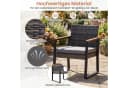 COSTWAY Balkonset 3-tlg. Grau PE-Rattan mit Kissen Bild 1