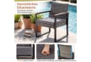 COSTWAY Balkonset 3-tlg. Grau PE-Rattan mit Kissen Bild 3