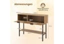 COSTWAY Konsolentisch Schwarz/Natur mit 2 Fächern & Rattan-Optik Bild 4