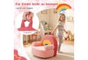 COSTWAY Kindersofa Rosa mit Griff aus Teddystoff Bild 1