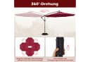COSTWAY Sonnenschirm Balkonschirm Rot mit LED und Ständer Bild 5
