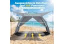 COSTWAY Strandmuschel Strandzelt mit Vordach und Netzfenstern Blau Bild 1