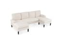 COSTWAY Ecksofa U-Form mit Schlaffunktion Cordstoff/Chenille Bild 1