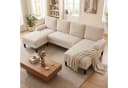 COSTWAY Ecksofa U-Form mit Schlaffunktion Cordstoff/Chenille Bild 2