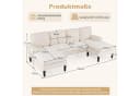 COSTWAY Ecksofa U-Form mit Schlaffunktion Cordstoff/Chenille Bild 4