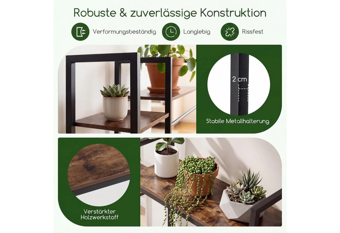 COSTWAY Blumenständer 10-stufig Holz Metall mit LED Wachstumslampe - Bild 4