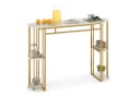 COSTWAY Bartisch 150cm mit 4 Regalen Schwarz/Gold/Weiß Bild 2