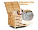 COSTWAY Spielzeugtruhe Bambus Aufbewahrungsbox mit Rollen Bild 1