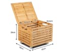 COSTWAY Spielzeugtruhe Bambus Aufbewahrungsbox mit Rollen Bild 5