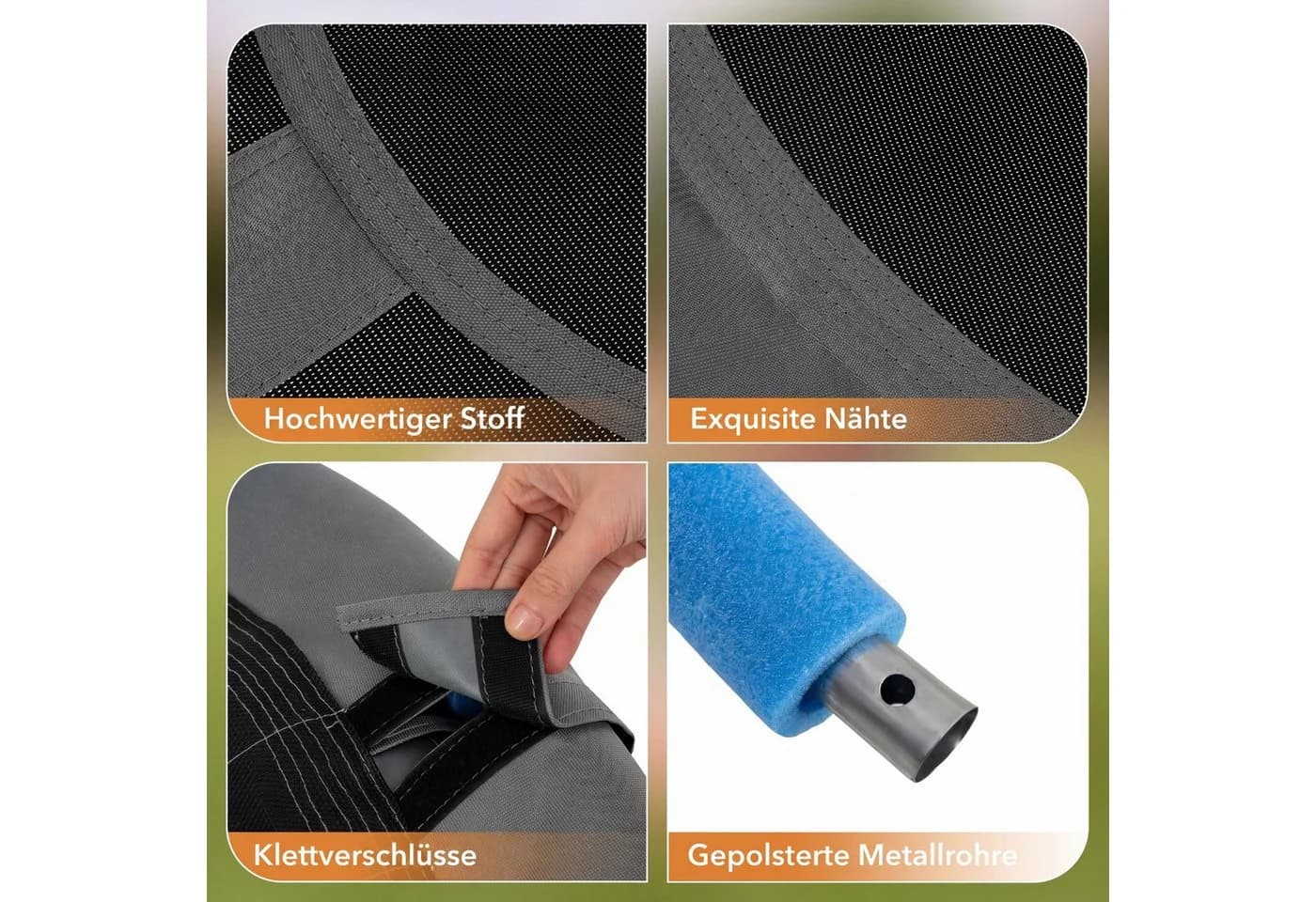 COSTWAY Nestschaukel Grau mit Kissen & Griffen - Bild 5