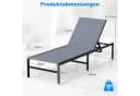 COSTWAY Gartenliege Grau mit 6-fach verstellbarer Rückenlehne Bild 5