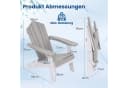 COSTWAY Klappbarer Adirondack Gartenstuhl Grau/Weiß HIPS Bild 5