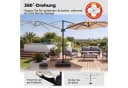COSTWAY Sonnenschirm 300 cm Beige Ampelschirm mit Kurbel Bild 4