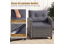 COSTWAY Balkonset 3-tlg. Grau PE-Rattan mit Kissen Bild 3