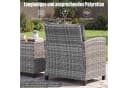 COSTWAY Balkonset 3-tlg. Grau PE-Rattan mit Kissen Bild 4