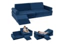 COSTWAY Modulares Kindersofa Blau mit abnehmbarem Bezug Bild 2
