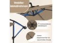 COSTWAY Sonnenschirm Ampelschirm Braun mit LED-Leuchten Bild 4
