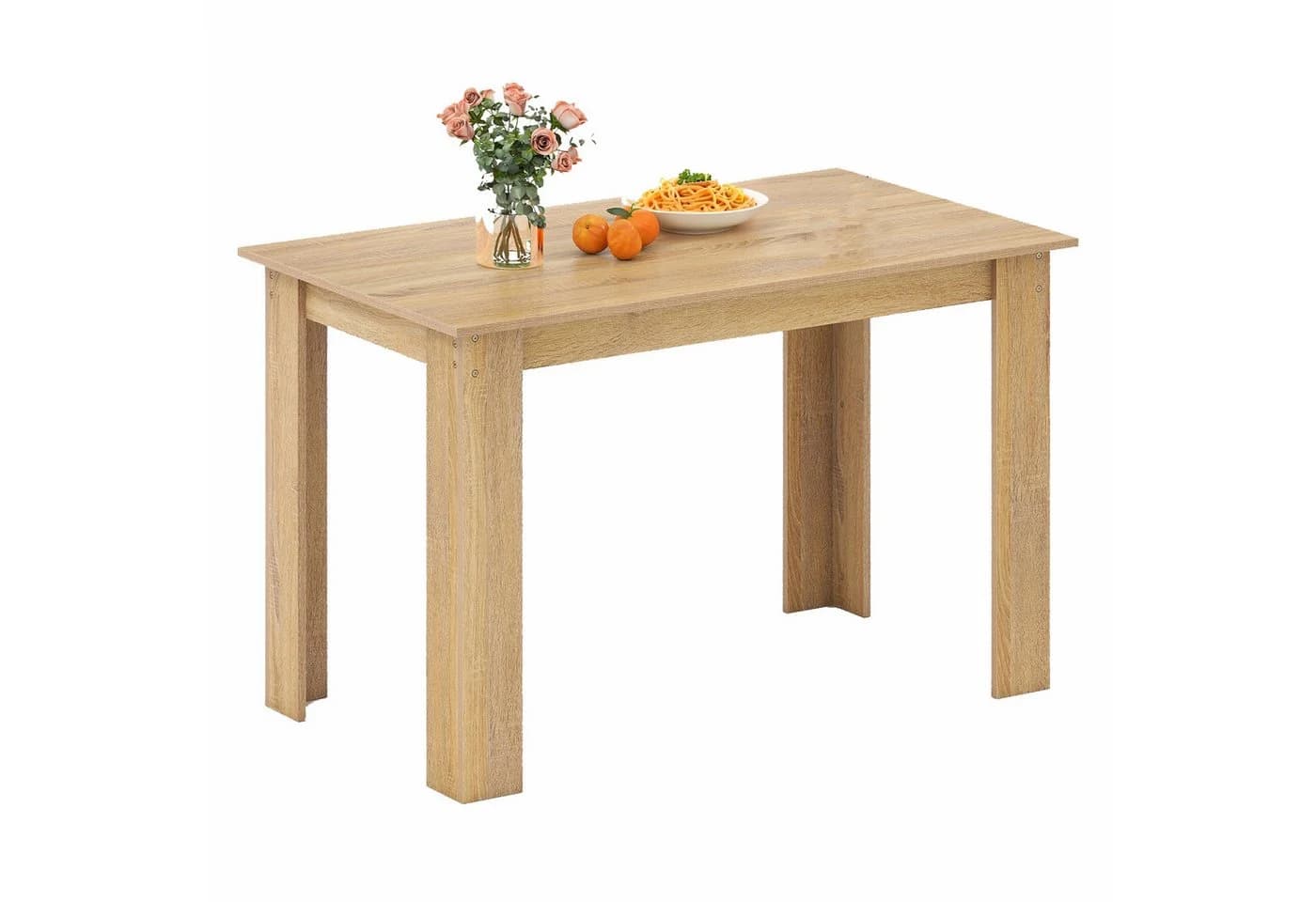 KOMFOTTEU Esstisch 120x70x75 cm Holzwerkstoff Beige/Weiß/Grau - Bild 2