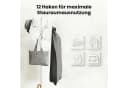KOMFOTTEU Garderobenständer aus Massivholz mit 12 Haken & Schirmständer Bild 3