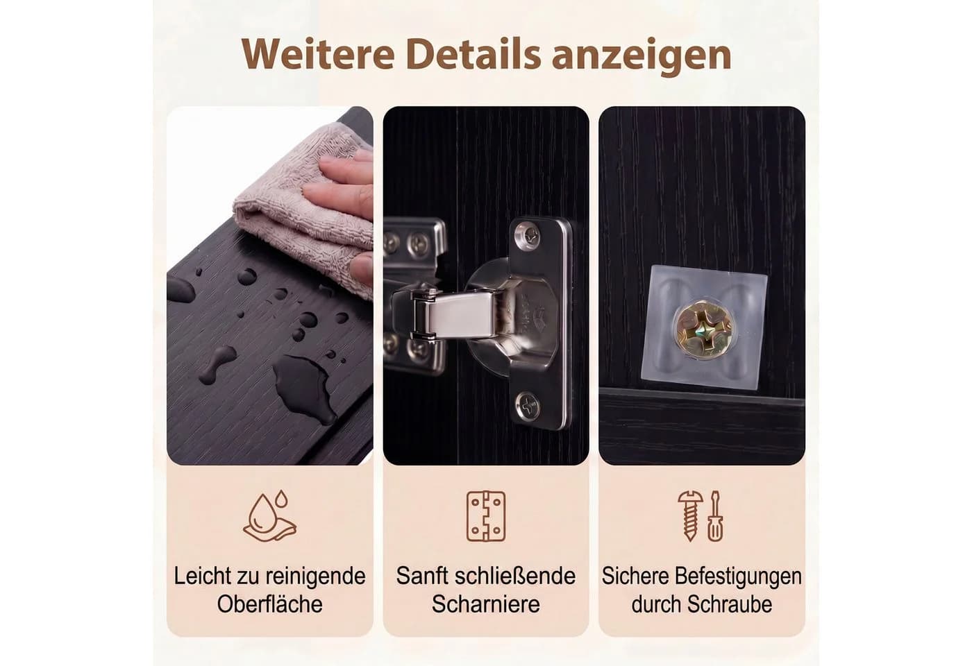 KOMFOTTEU Spiegelschrank mit 2 Spiegeltüren und Ablagen - Bild 3