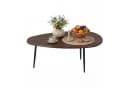 KOMFOTTEU Couchtisch oval Braun Metallbeine Bild 2