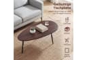 KOMFOTTEU Couchtisch oval Braun Metallbeine Bild 3