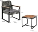 KOMFOTTEU Balkonset 3-tlg. Gartenmöbel PE-Rattan Grau/Braun/Beige Bild 3