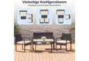 KOMFOTTEU Balkonset 4-tlg. Schwarz/Beige Poly Rattan mit Glastisch Bild 5