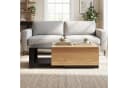 COSTWAY Couchtisch mit ausziehbarer Schublade & verstecktem Fach, braun/schwarz Bild 1