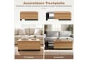 COSTWAY Couchtisch mit ausziehbarer Schublade & verstecktem Fach, braun/schwarz Bild 3