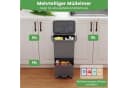COSTWAY Mülleimer 3 Fächer 36L mit Fußpedal und Rollen Bild 1