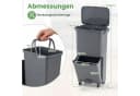 COSTWAY Mülleimer 3 Fächer 36L mit Fußpedal und Rollen Bild 5