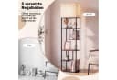 COSTWAY Stehlampe mit 5 Regalen Schwarz/Beige Modern Bild 5