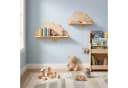 COSTWAY Kinderregal 2-tlg. Schweberegal Wolkenform Natur Massivholz Bild 1