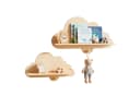 COSTWAY Kinderregal 2-tlg. Schweberegal Wolkenform Natur Massivholz Bild 2