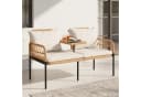 COSTWAY Balkonset 2-Sitzer Gartenbank Polyrattan mit Hartglastisch Bild 2