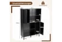 COSTWAY Bücherregal mit 2 Türen & 4 Regalen Schwarz/Braun Bild 5