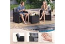 COSTWAY Balkonset 3-tlg. Rattan mit Kissen Grau/Schwarz Bild 1